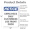 Signmission Employees Only Customers Use Front Door OSHA Notice Sign, Aluminum, 10in W x 14in L, 2PK OS-2PACK-NS-A-1014-V-11993 - alternate 5